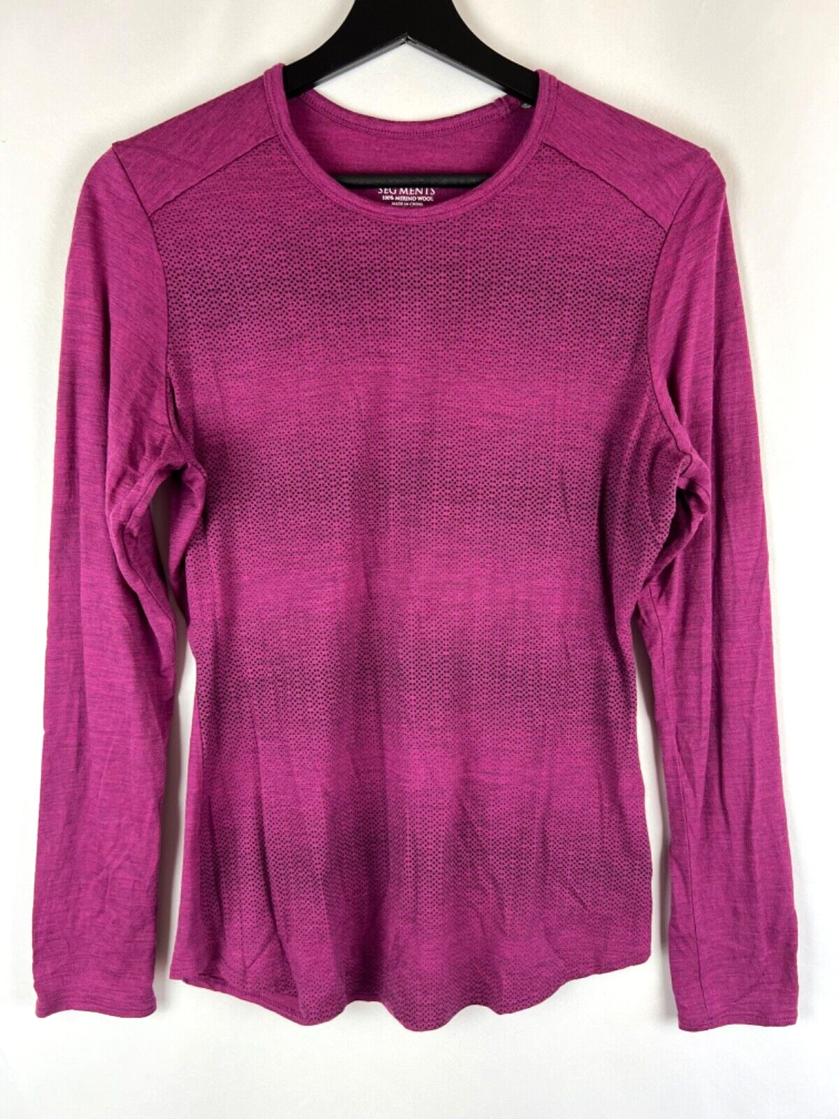 Seg’Ments Women’s Ombre Purple L/S Crew Neck 100% Merino Wool Pullover Small S