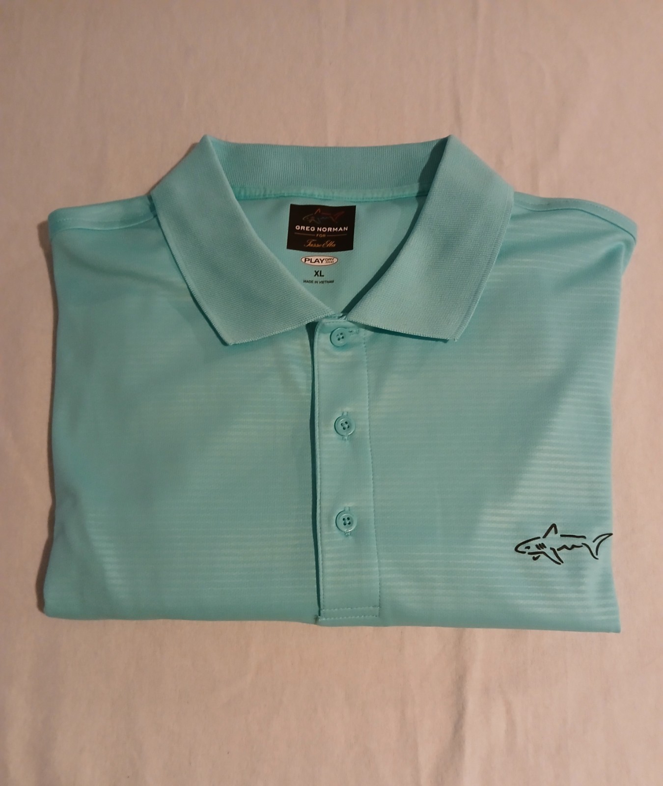 Greg Norman Tasso Elba Play Dry Short Sleeve Golf Polo XL Aqua