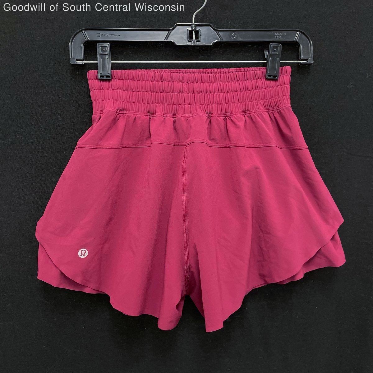 Wmns LULULEMON Dark Magenta Shake It Out High Rise Athletic Running Shorts XXS
