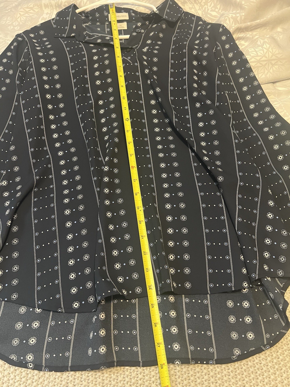 Van Heusen Navy Geometric Lightweight Blouse