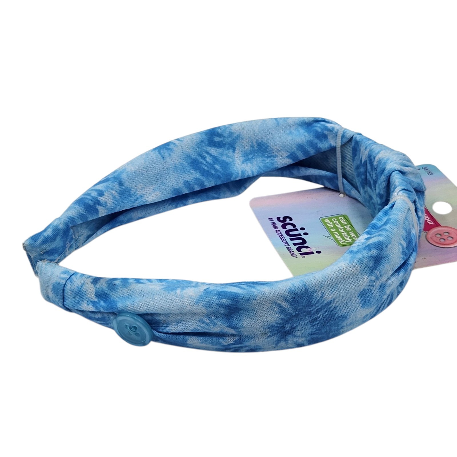 Scunci U Got This Headband with Buttons for Mask 3 Pcs Multicolor Tie Dye Set