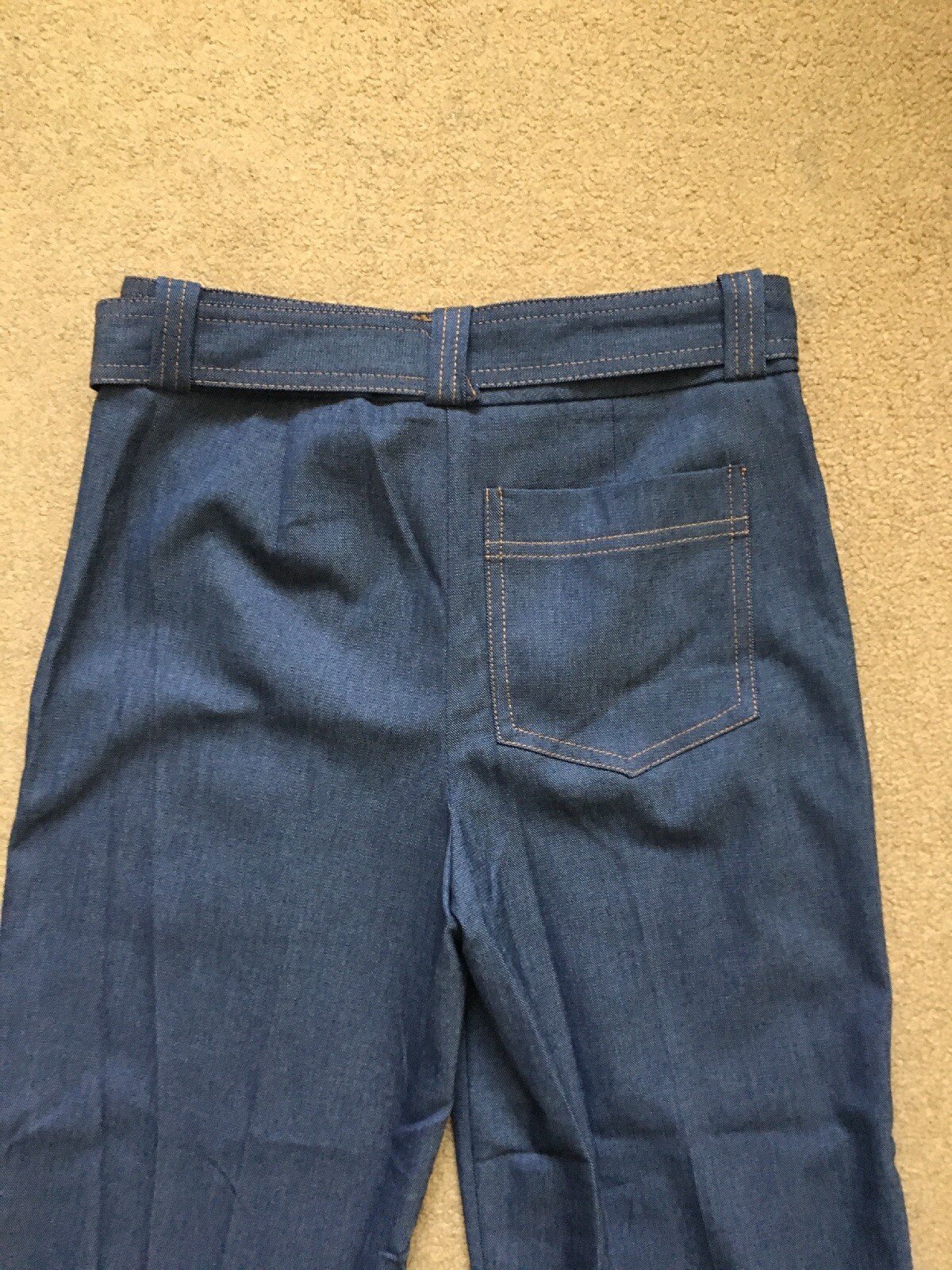 Next Women’s Indigo Denim Wide Crop Stretch Blue Trousers, UK8 Long, L25″, £42