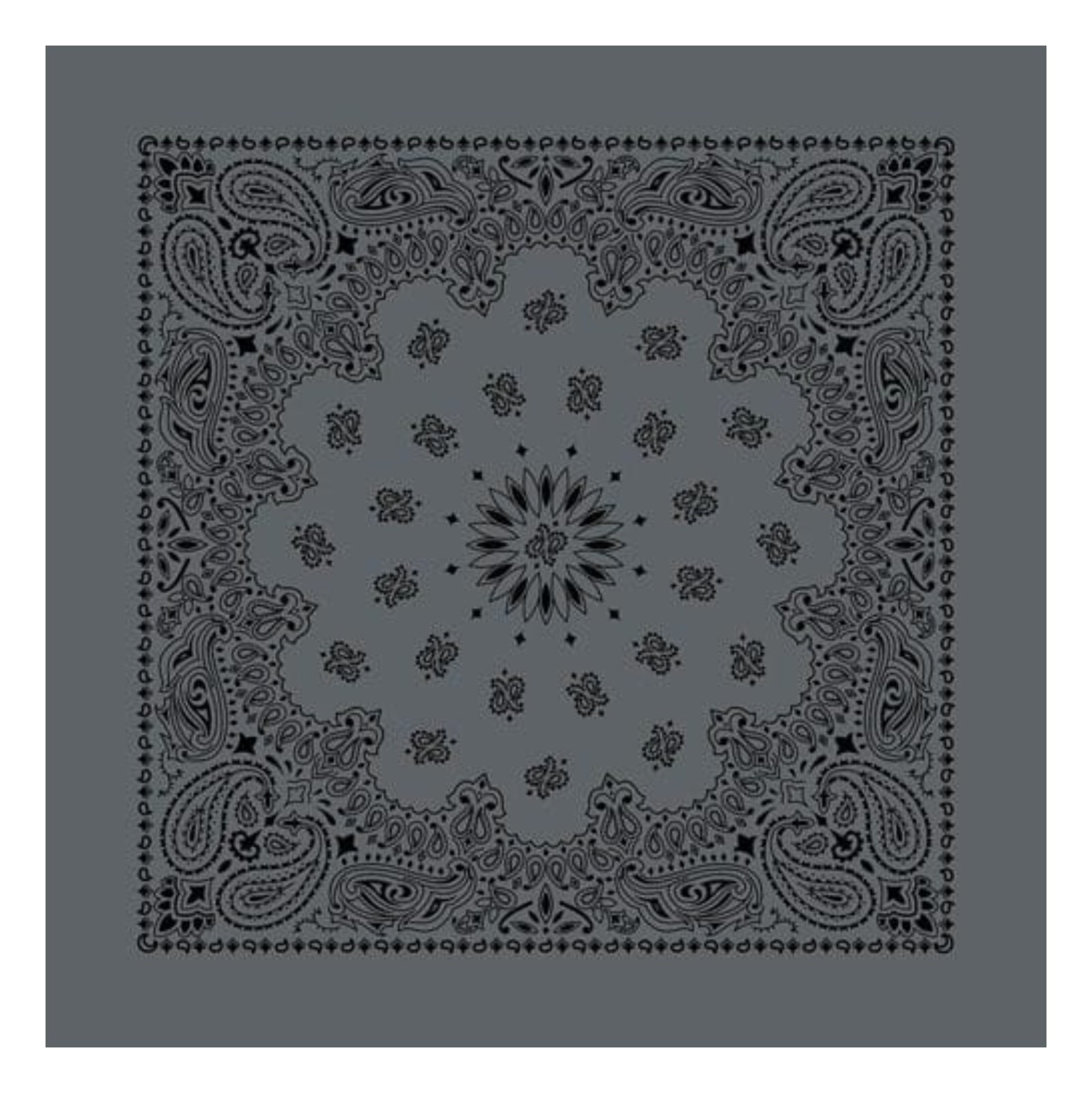 Austin Charcoal/Black Paisley Bandanna, 27″x27″, Made in India, Hav-A-Hank, FUN