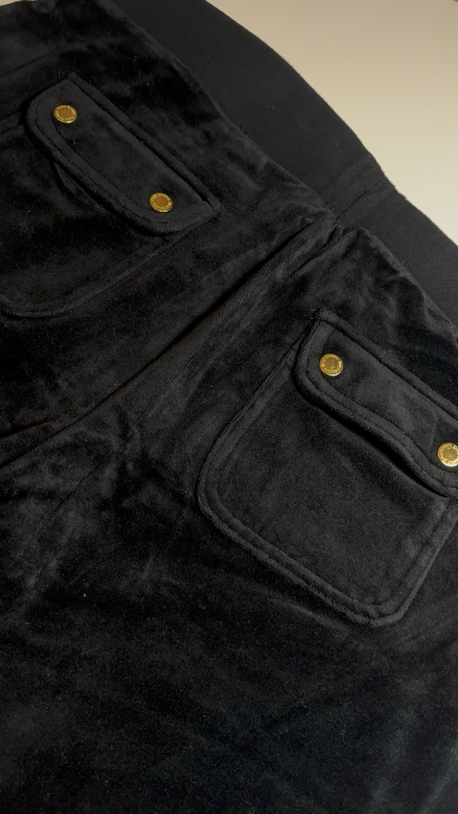 Juicy Couture Women’s Black Solid Sweatpants Pants Drawstring Regular Size L