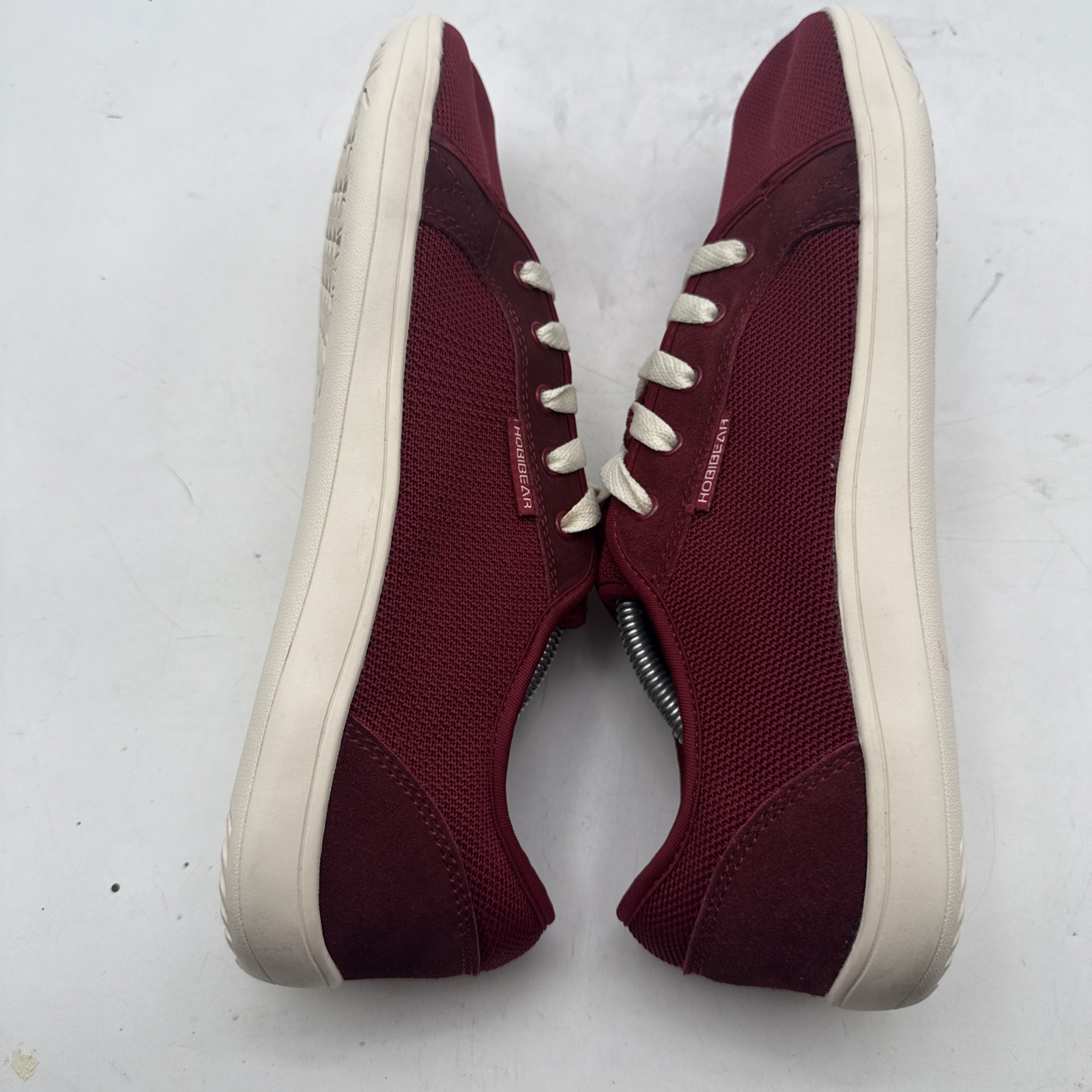 Hobibear Burgundy Minimalist Suede Men’s Lace Up Walking Sneakers Size 45 Us 11