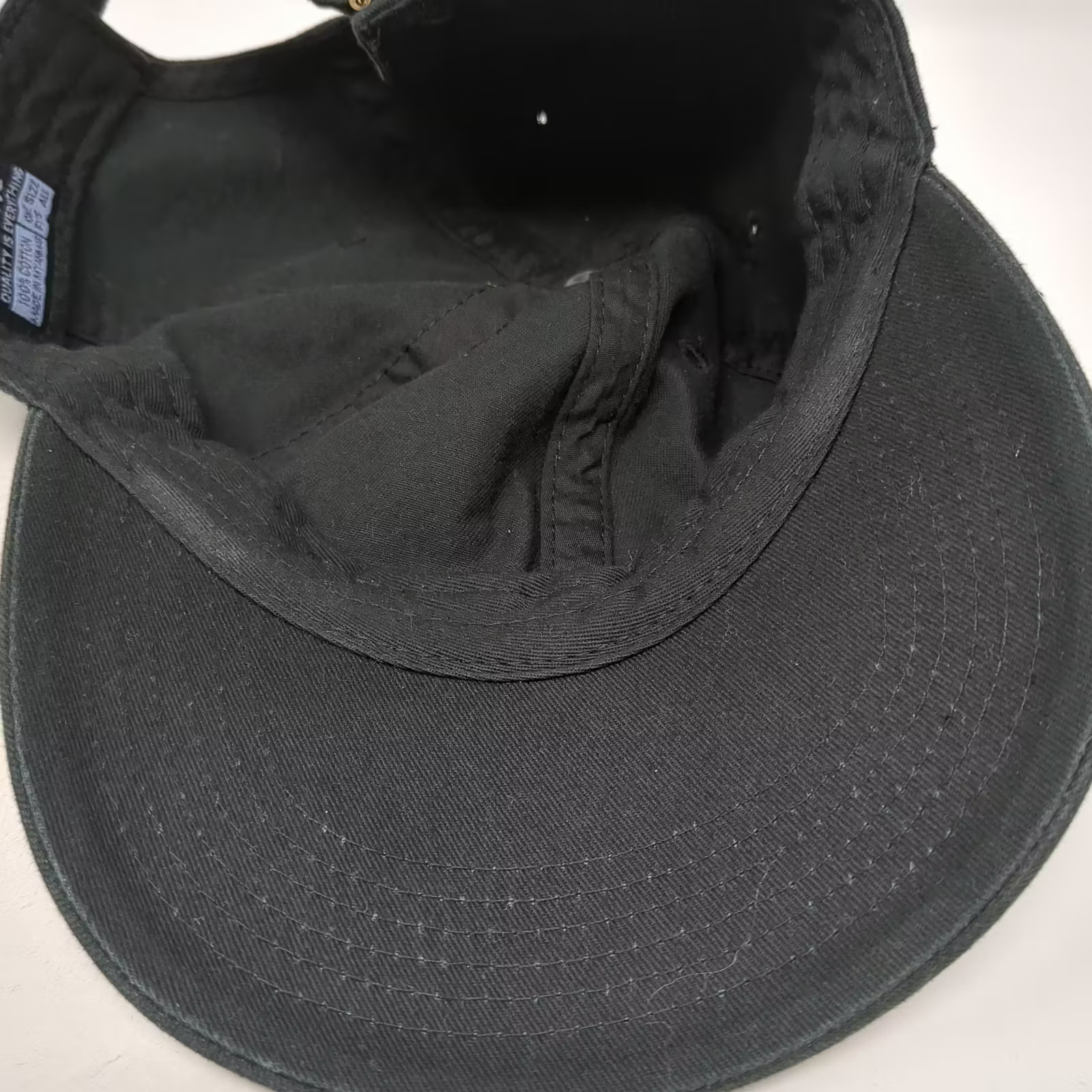 Gelante Baseball Cap Black OS Adjustable Slideback 100% Cotton Plain Blank Hat