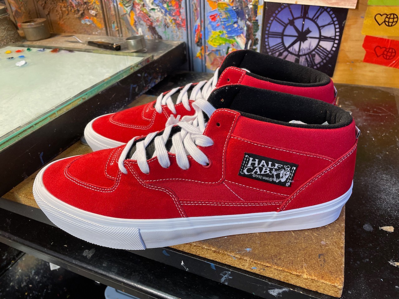 Vans Skate Half Cab Red White Suede Sz US 13 Men New Sneaker VN0A5FCDY52
