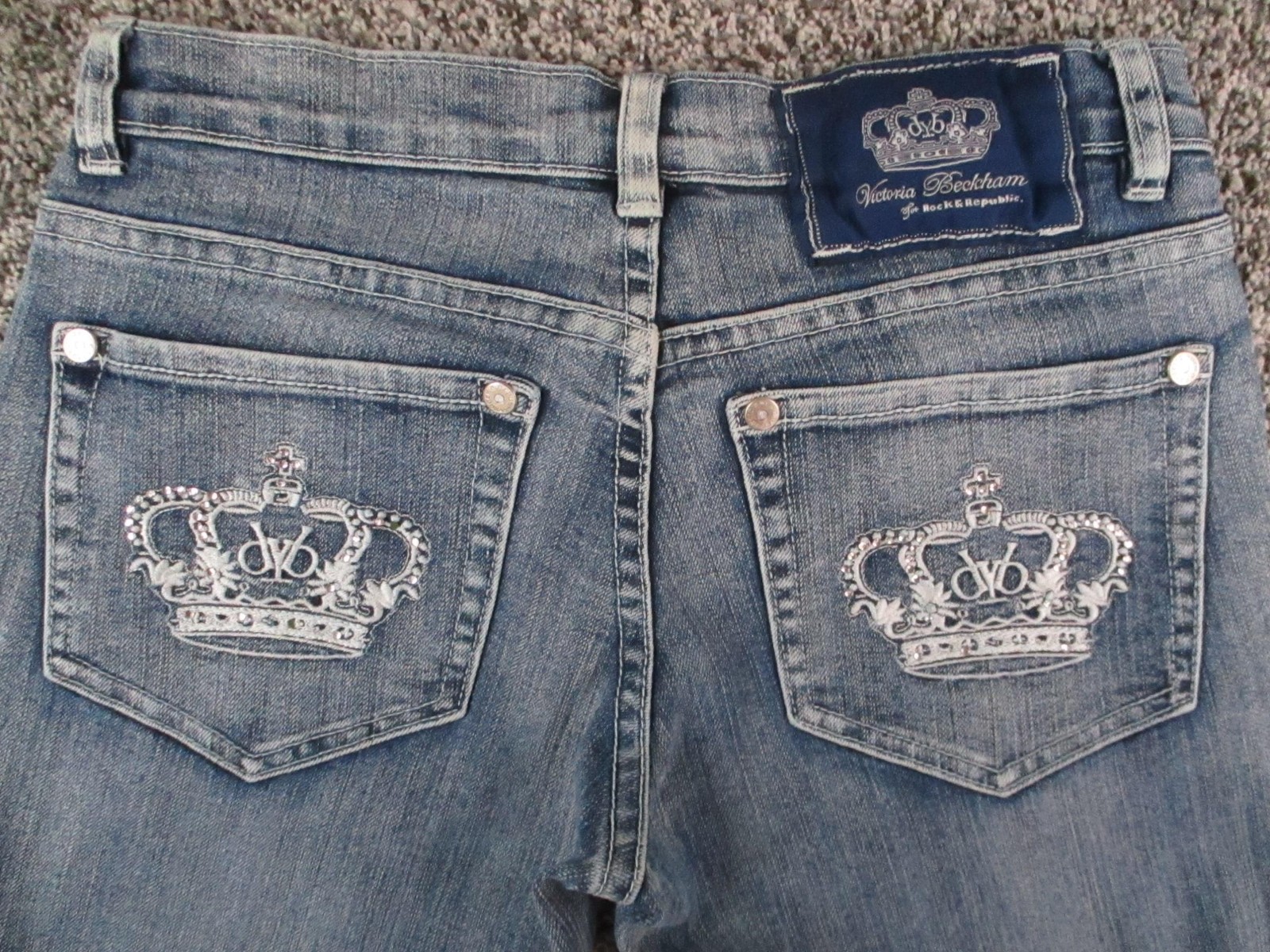 Victoria Beckham Rock & Republic Madrid Jeans Womens 26 Blue Straight 26×31