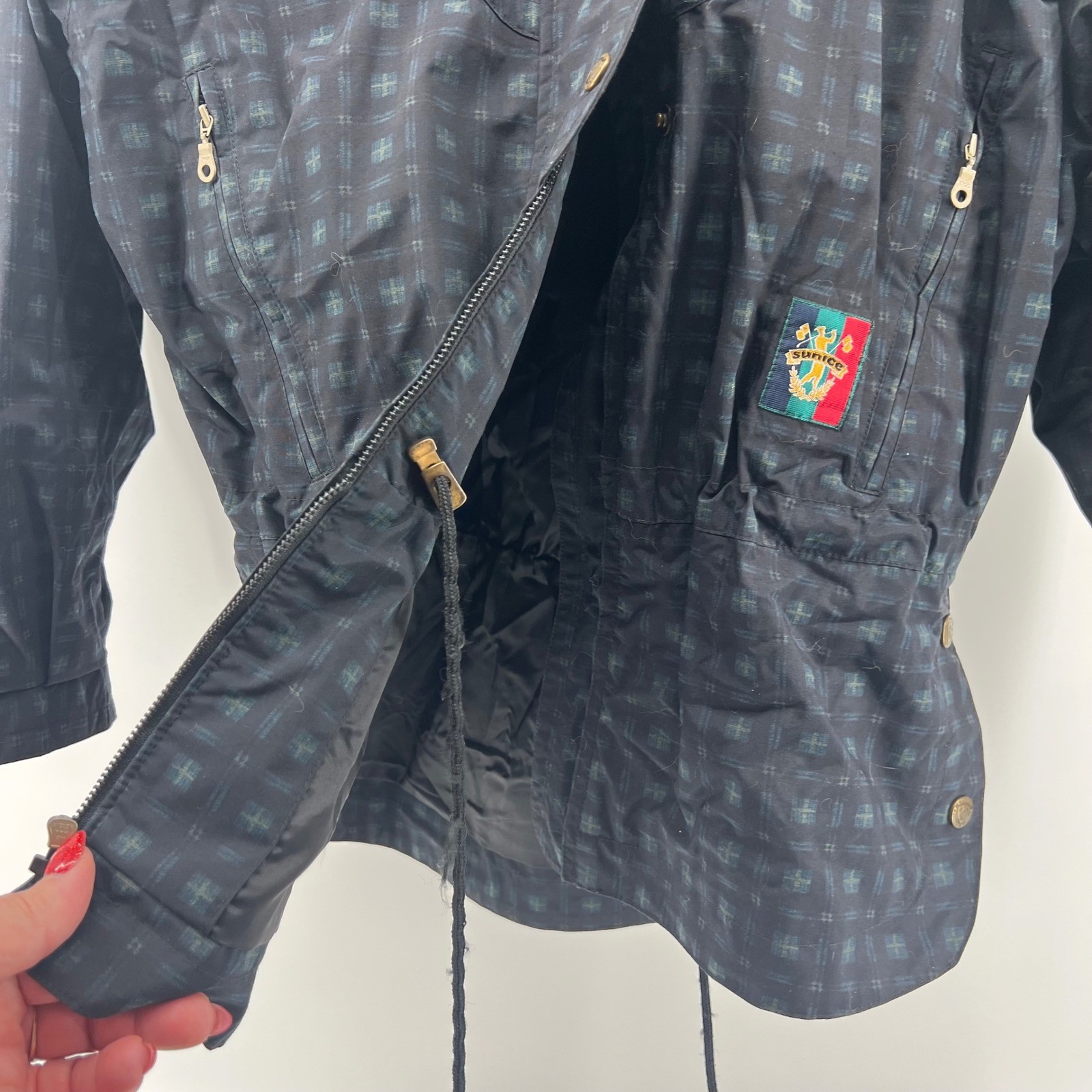 Sunice Women’s Plaid Jacket XS Zip Front Full Zip cinched YKK zipper
