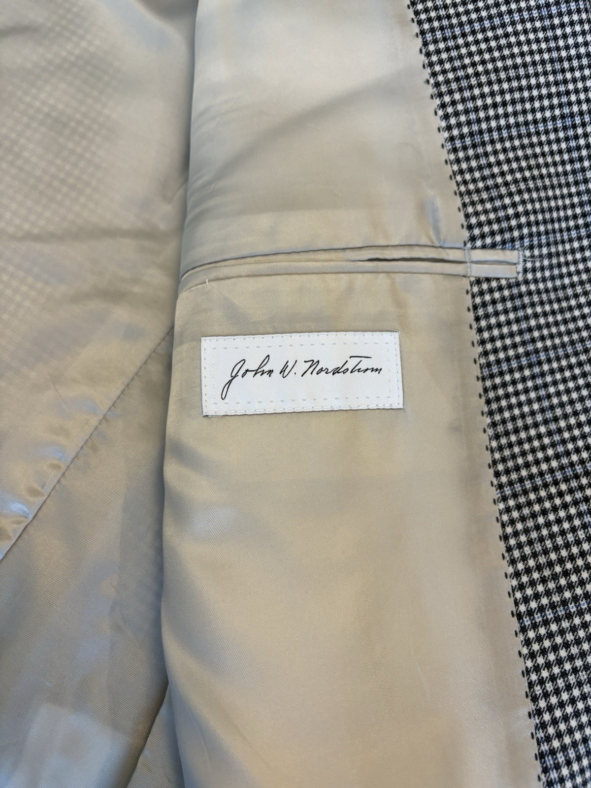 Current John W Nordstrom hounds tooth check sky blue window pane sport coat 44 R