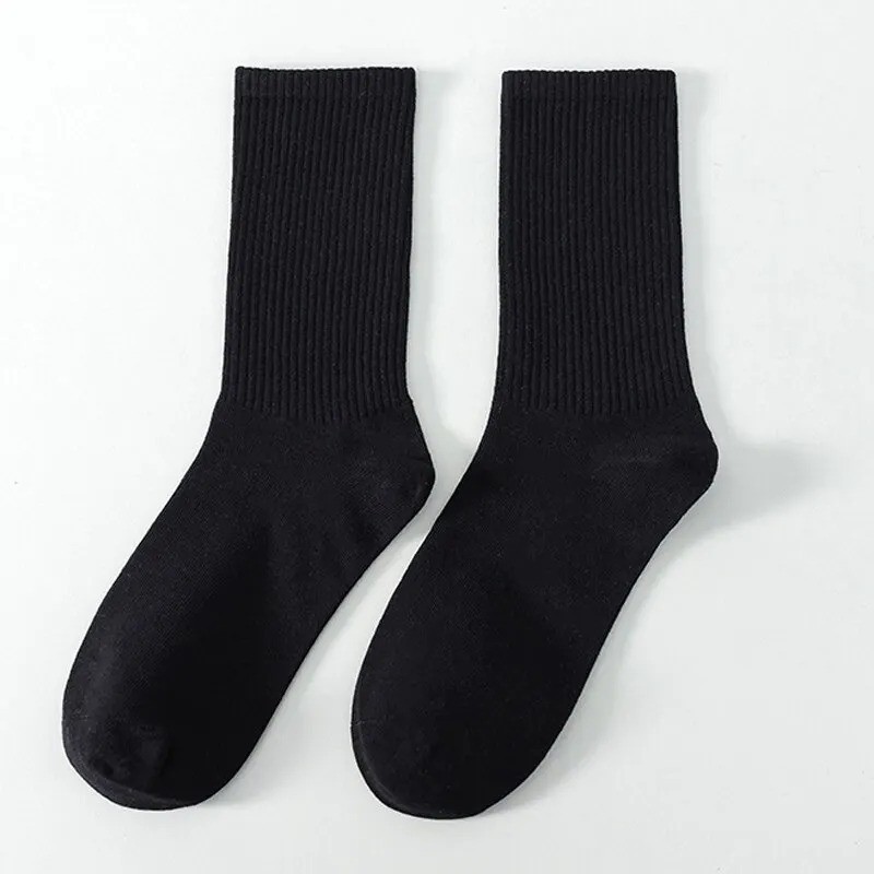6/12 Pairs Men Crew Socks White Black Breathable Casual Harajuku Streetwear