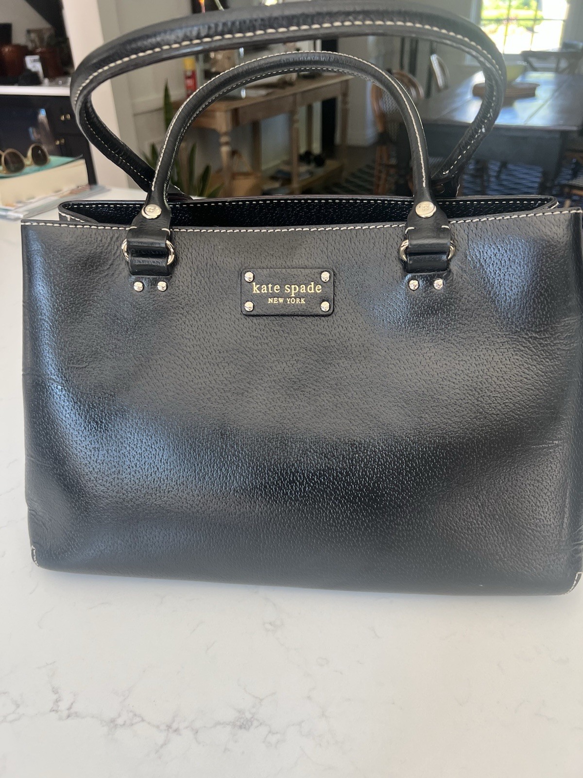 Kate Spade Wellesley Quinn Black Leather Tote Shoulder Bag WKRU0892 Purse