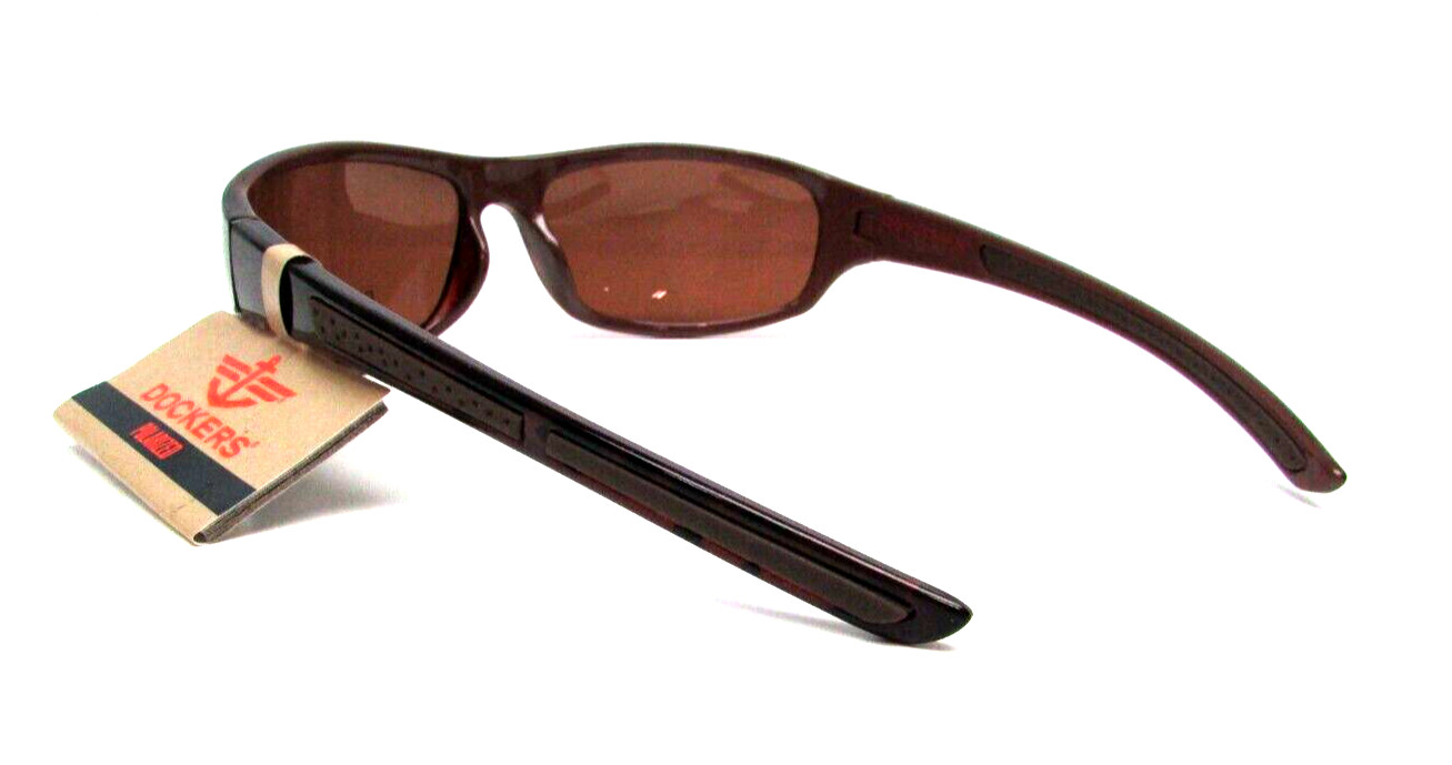 DOCKERS Brown Tortoise Wrap POLARIZED Sunglasses S01237LDP213 100% UV Protection