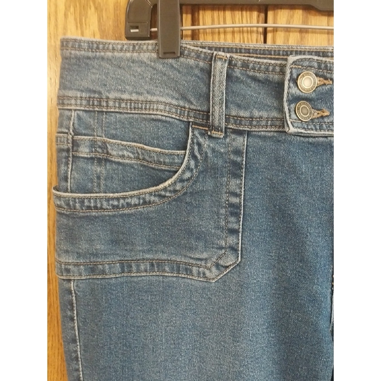 Bootcut NWT Extended Tab Denim Jeans Size 16 Dk Wash 2-Button Zip Fly Y2K Retro