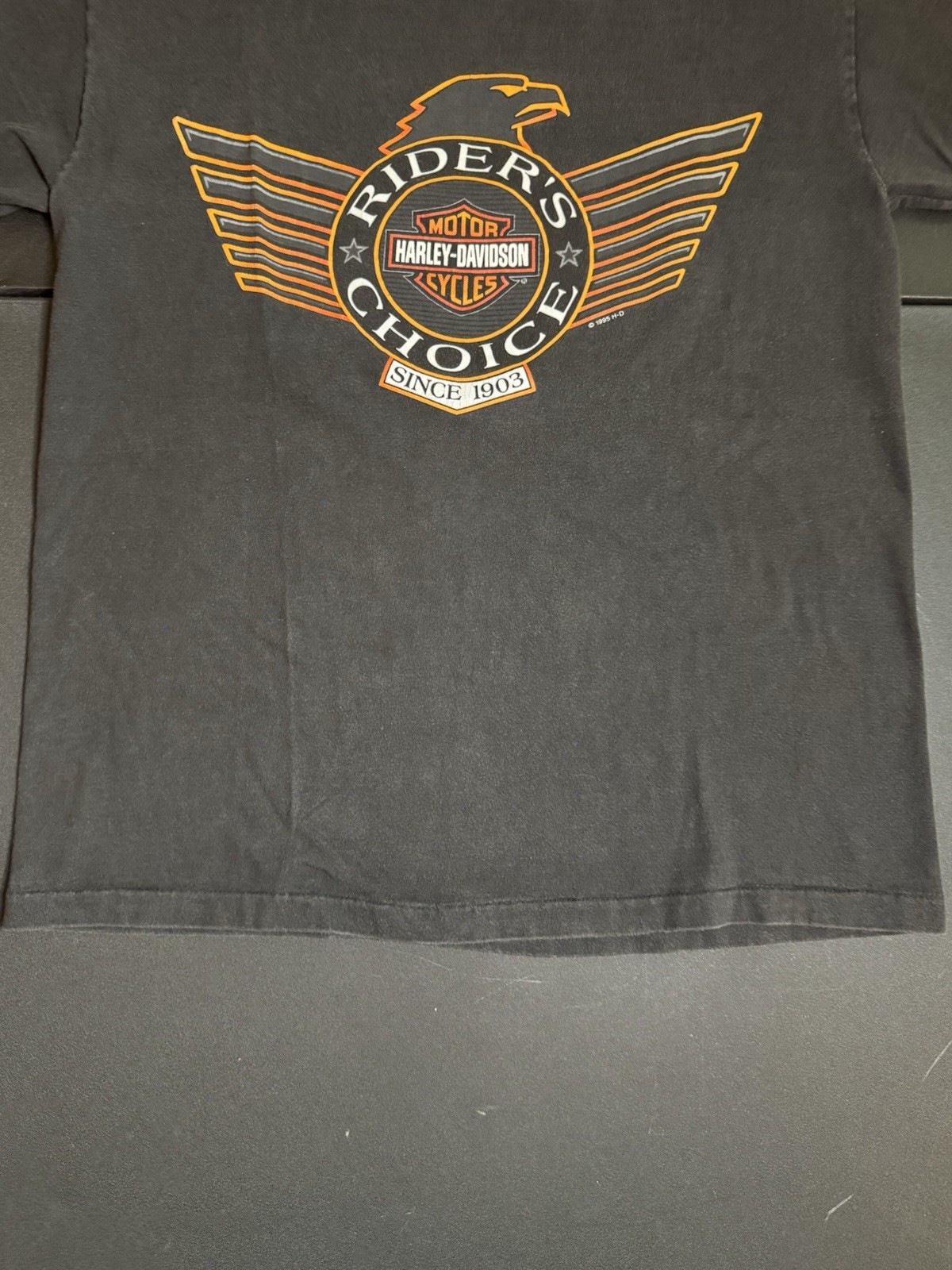 Medium Vintage 90s Harley Davidson Graphic T Shirt Eagle USA Motorcycle Biker