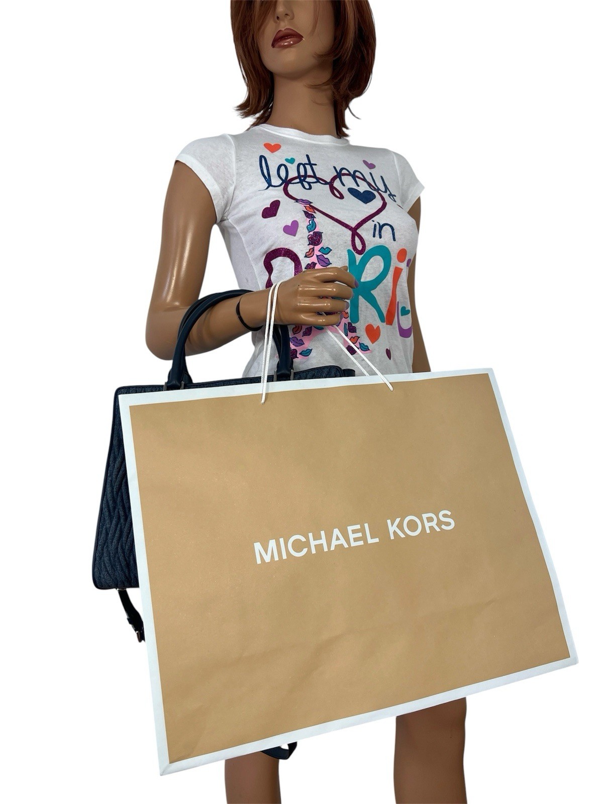 Michael Kors Hamilton Women Medium Crossbody Satchel Handbag Denim Bag Blue