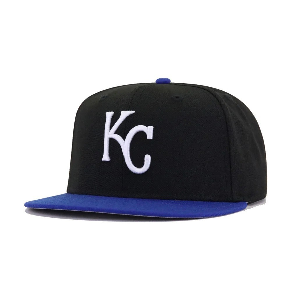 New Era 59Fifty Black Retro Kansas City Royals Grey Under Visor – NWT – 7 1/2