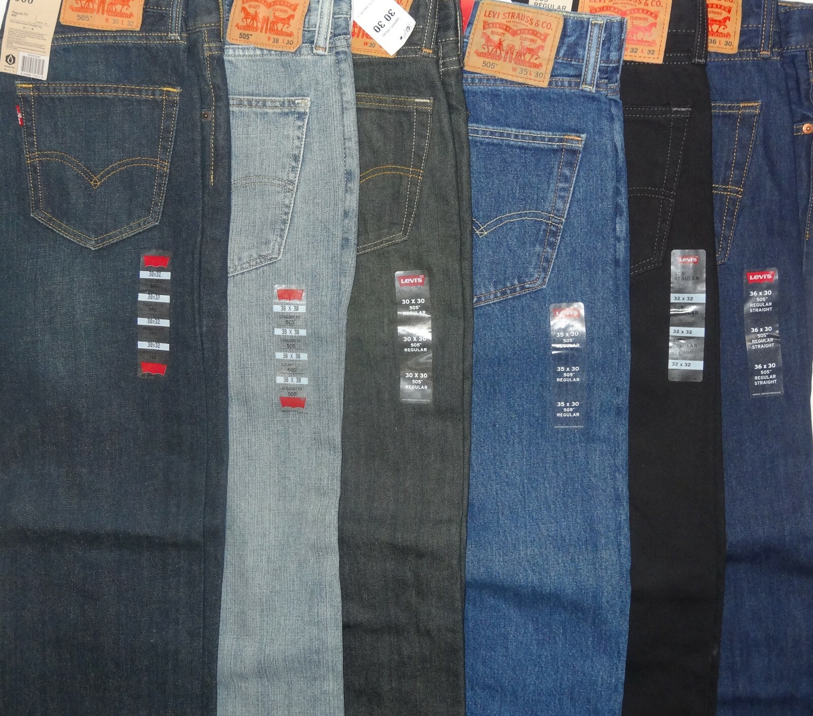 Levis 505 Regular Fit Jeans Many Colors And Sizes 30 31 32 33 34 36 38 40 42 44