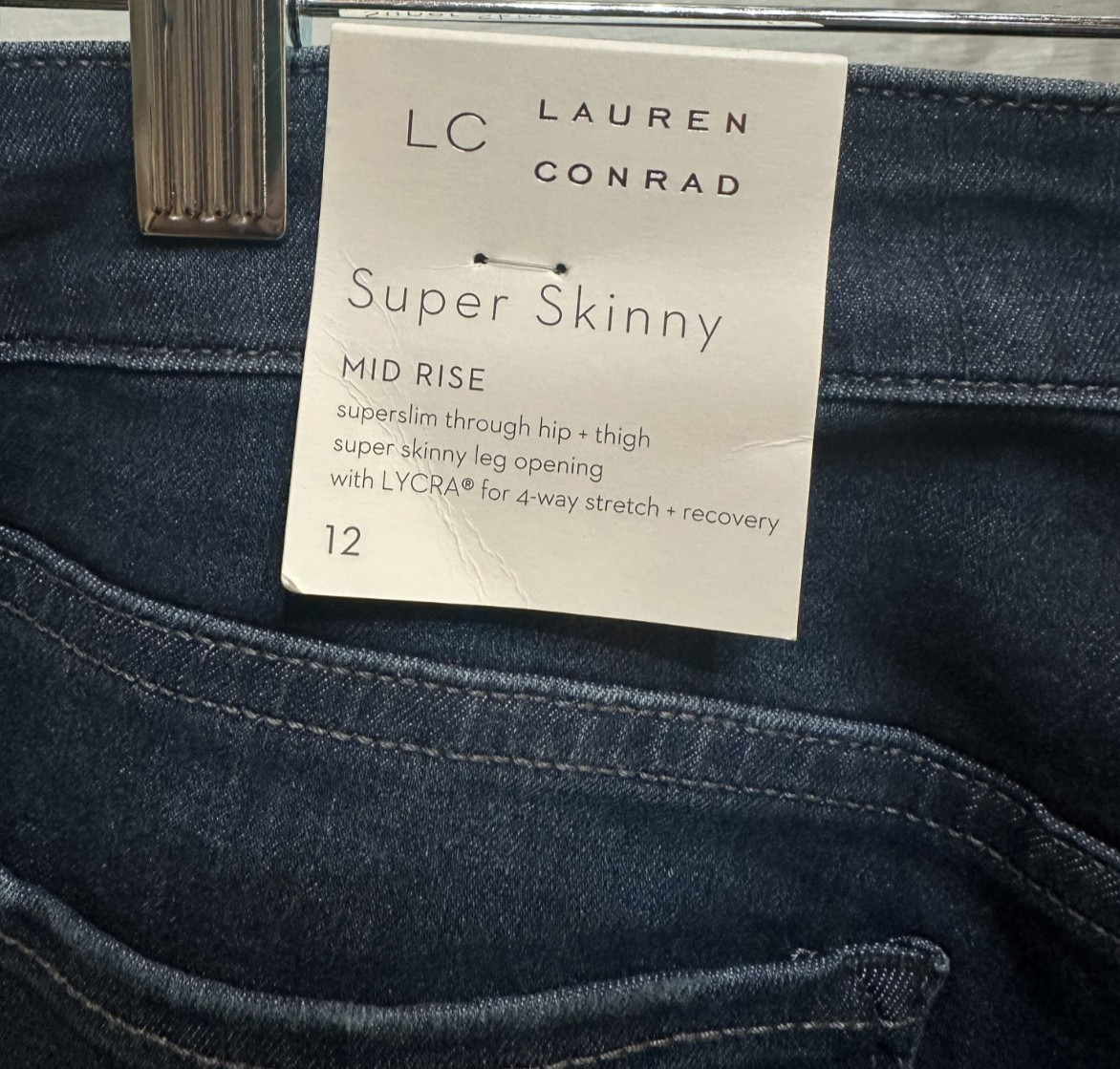 Lauren Conrad sz 12 Super Skinny Mid Rise Jeans – New