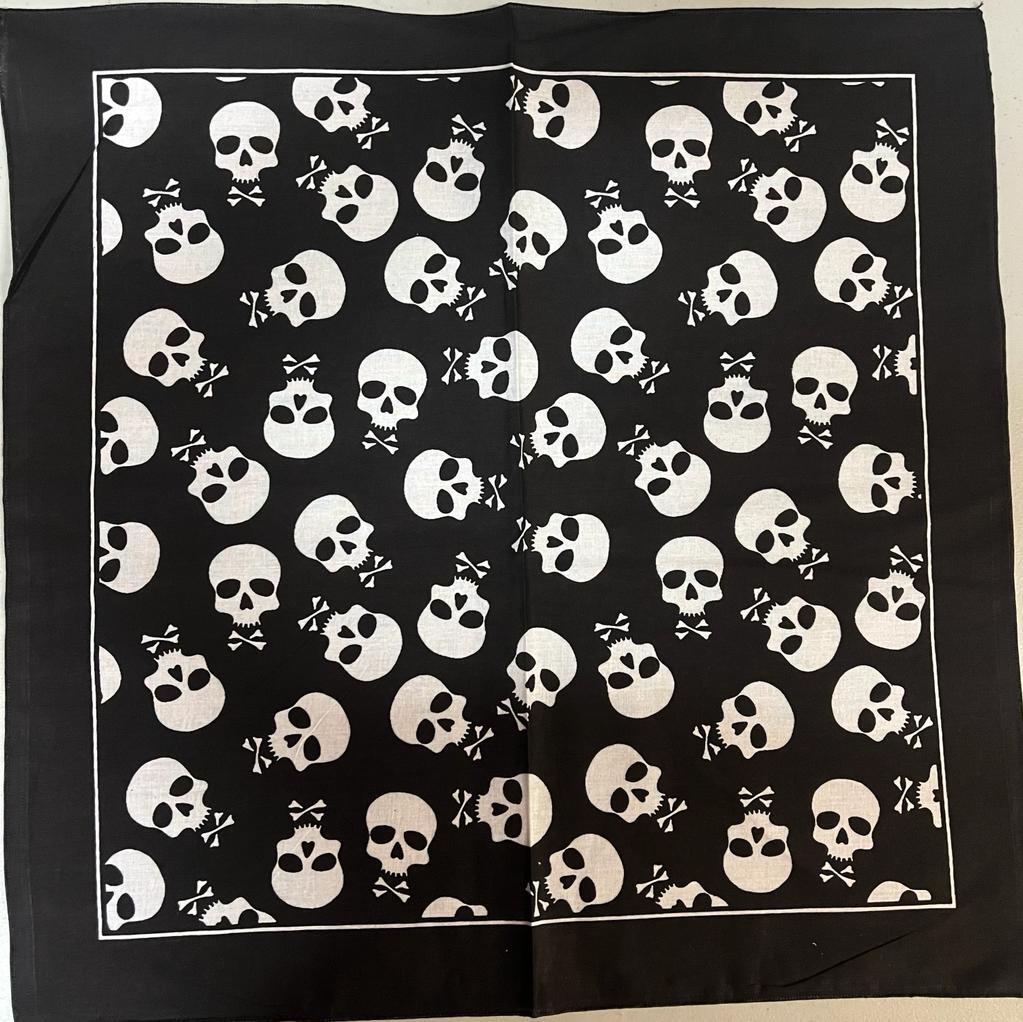SKULL Design FLAMES BANDANA Head Wrap Neck Scarf Face Mask Halloween Biker