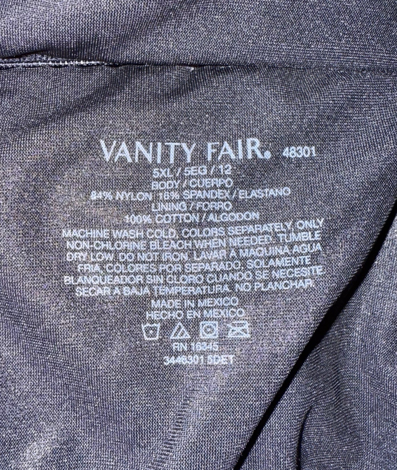 Vanity Fair Radiant Collection 3-Pack HI-CUT Brief Panties Plus Size 5XL/12 NWT