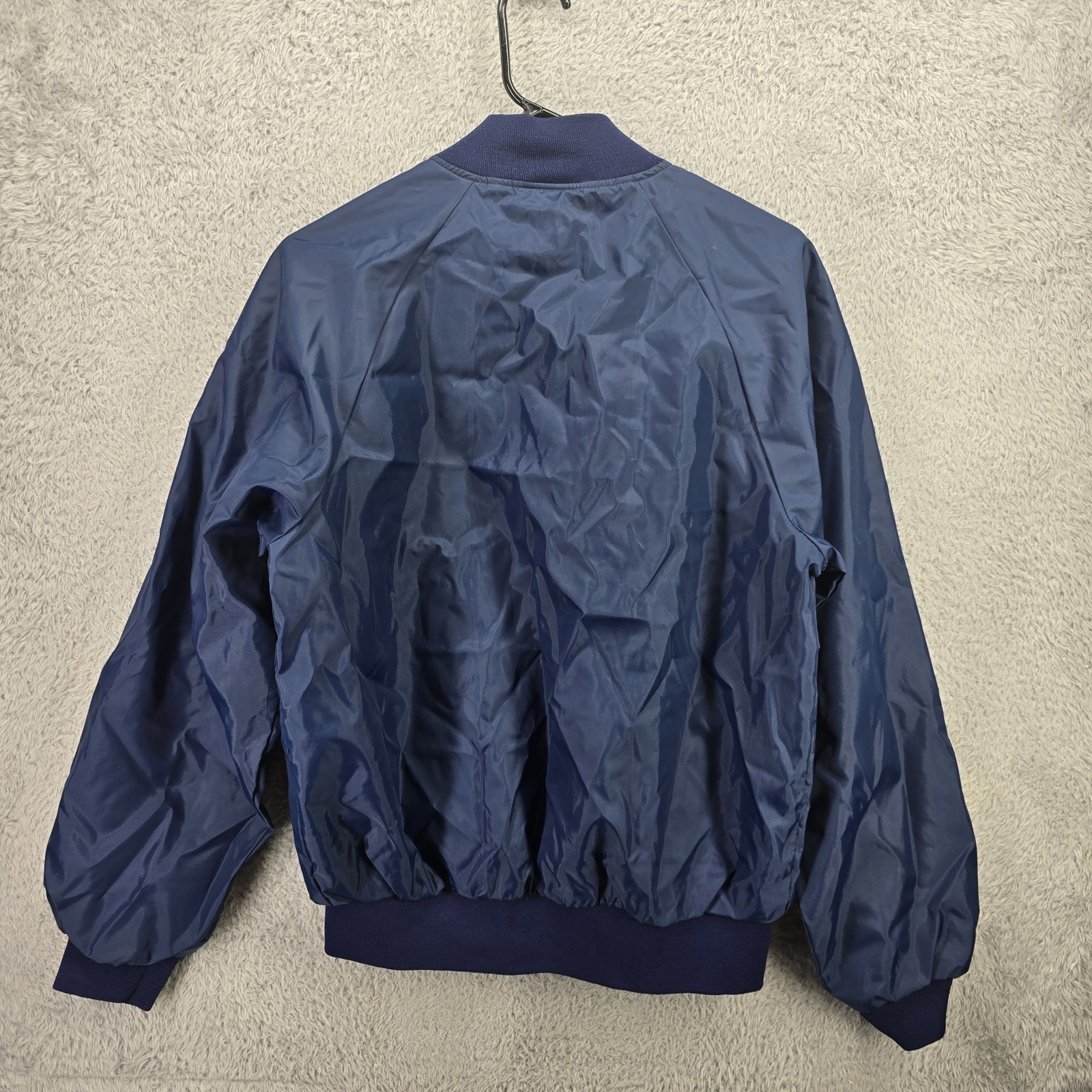 Hartwell Mens Windbreaker Jacket Size L Black Snap Front Bomber Vintage 90s