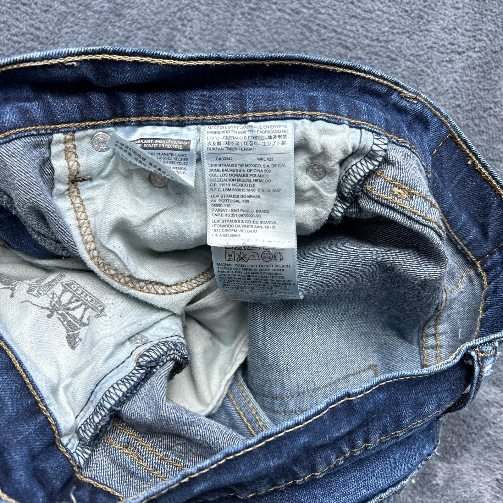 Levis 511 Jeans Mens W31 L32 Dark Blue Wash Slim Tapered Stretch Distressed