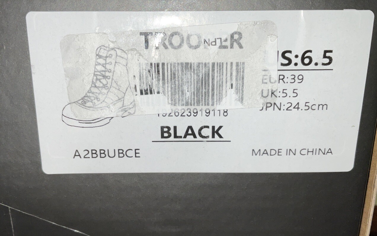 NIB Men’s Nortiv8 Trooper Tactical Work Boots w/ Toe Cap & Side Zip Black 6.5