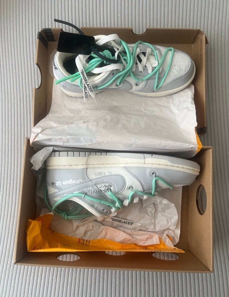 100% Authentic Nike Dunk Low Off White Collab Lot 4 Size 6M 7.5W New In Box