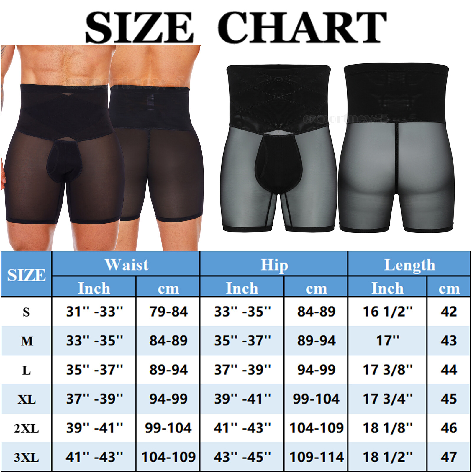 Fajas Colombiana para Hombre Stomach Shaper Boxer Brief Breathable Shapewear Men