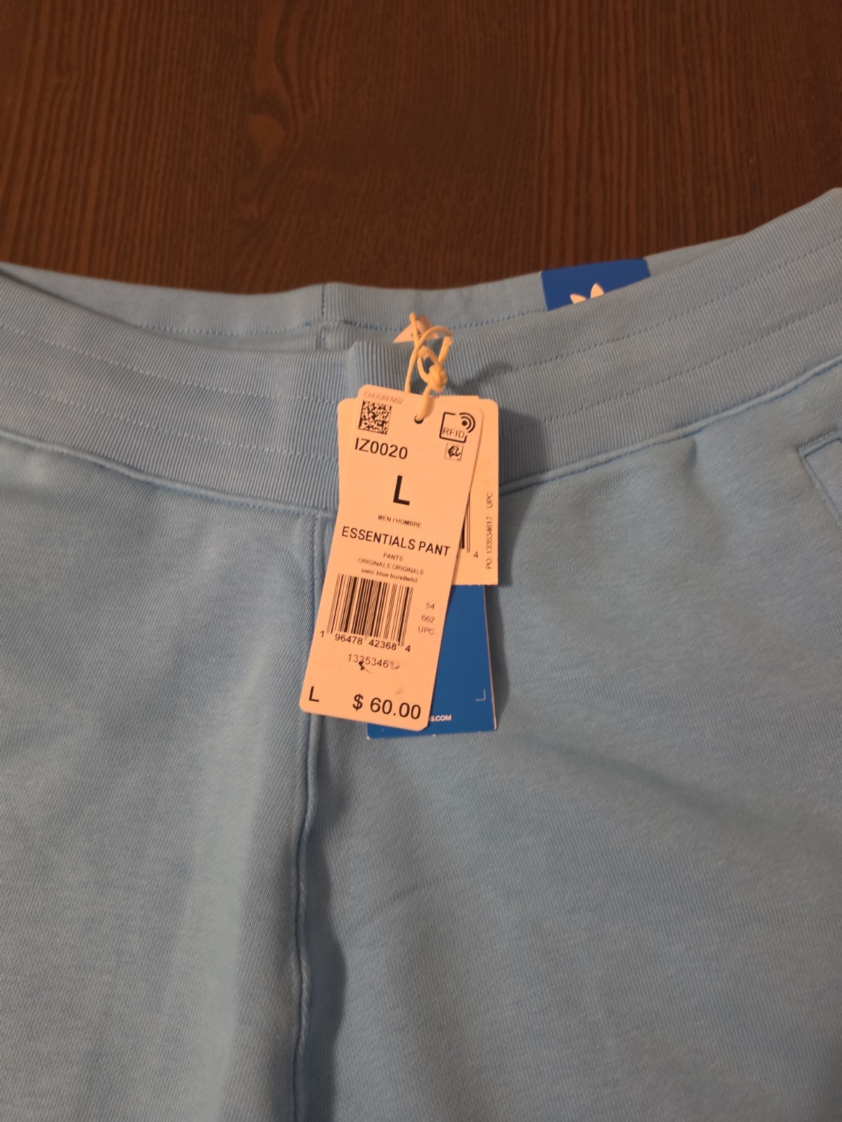 Adidas Essentials Sweatpants Semi Blue Cuffed Size Large