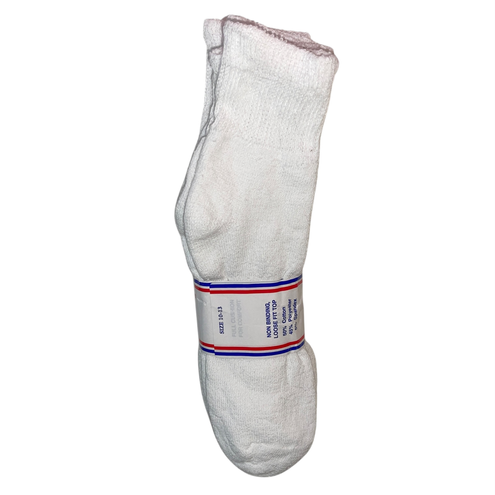 6 Pair Lot White Men Physicians Choice Loose Fit Diabetic Ankle Socks Sz 10-13