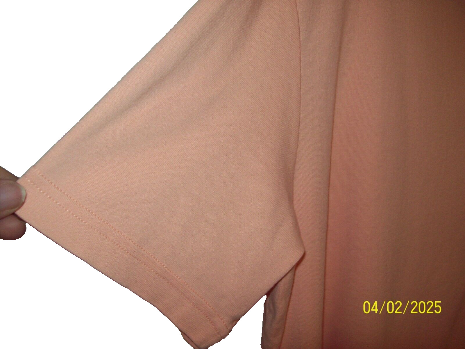 Liz Claiborne Womens Round Neck Short Sleeve COTTON T-Shirt Peach Sz 2X Bust 53″