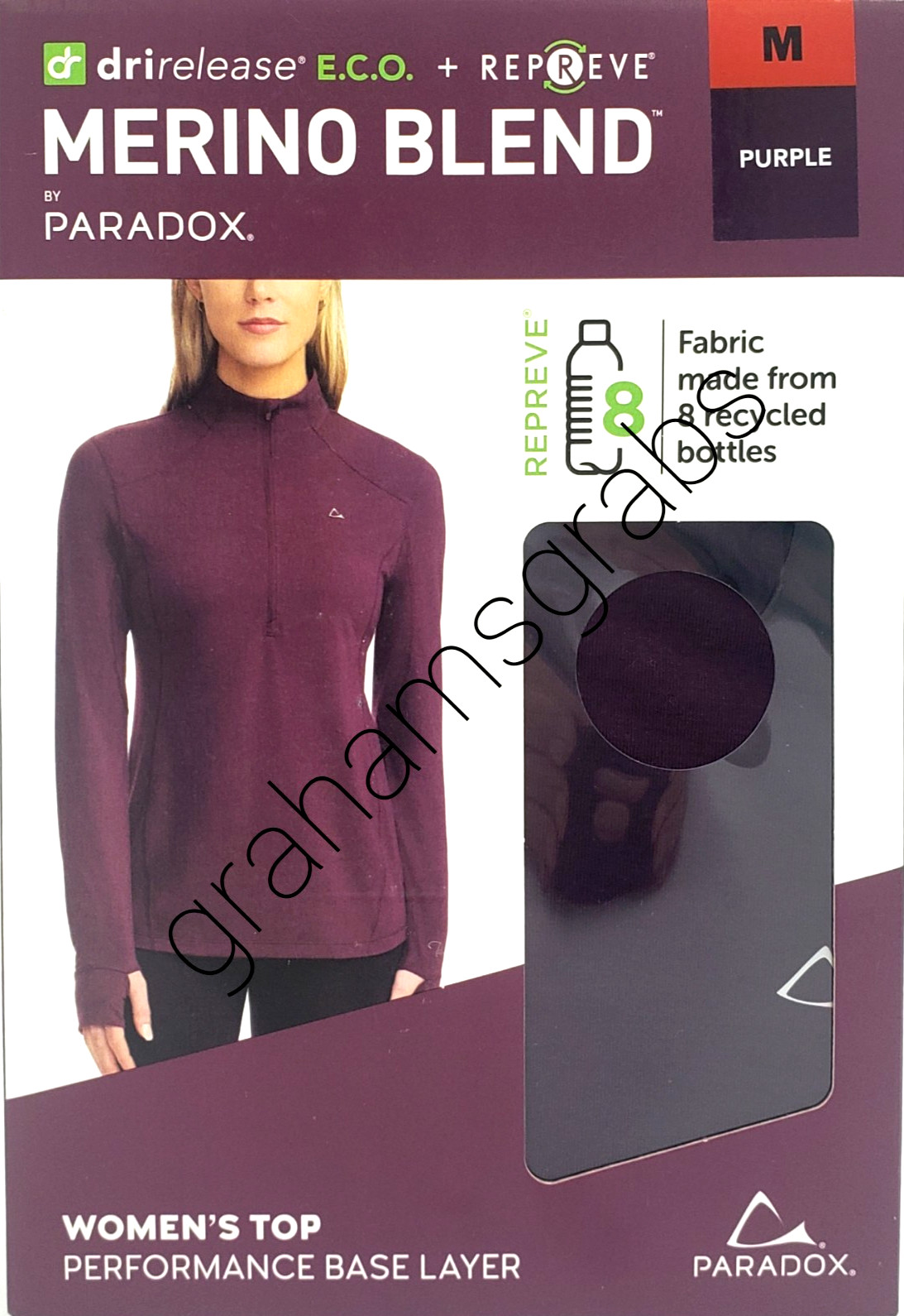 PARADOX Women’s MERINO BLEND PERFORMANCE BASE LAYER 1/4 ZIP TOP DriRelease SIZES