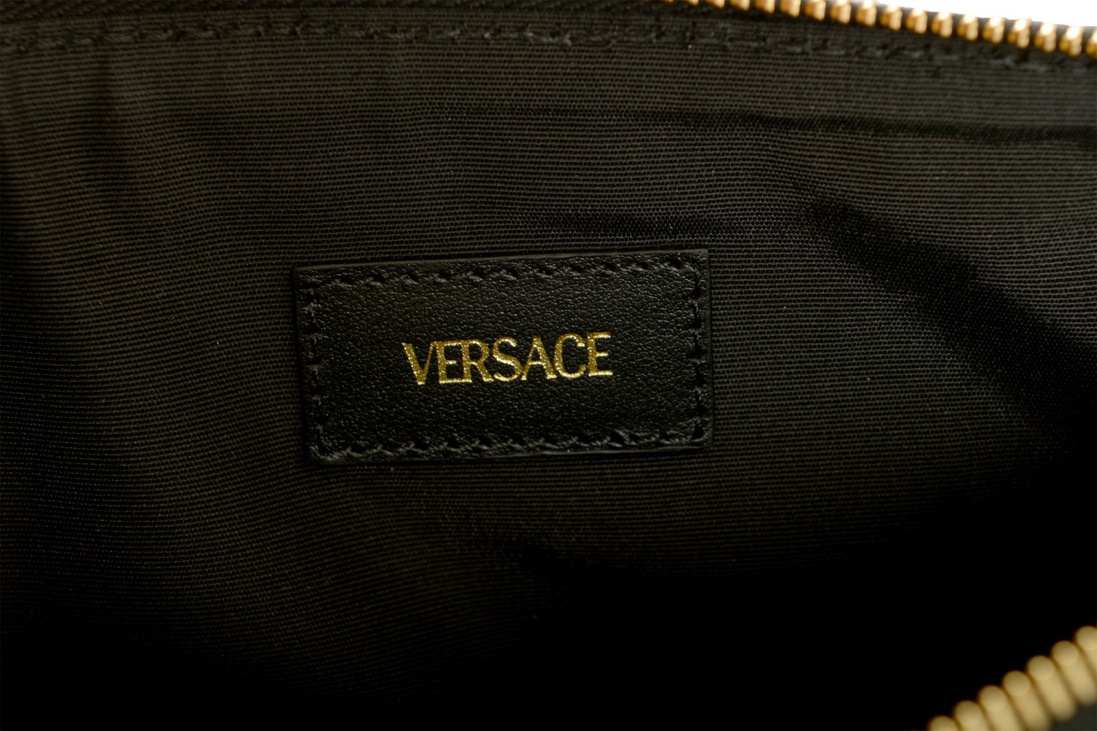 Versace Black Quilted 100% Leather Clutch Pouch Handbag Bag