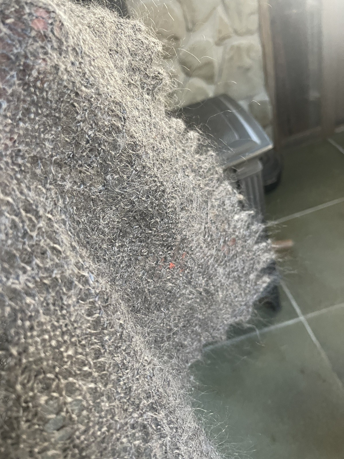 Orenburg Lace Shawl Gray Graphite Goat Down 29×48 in
