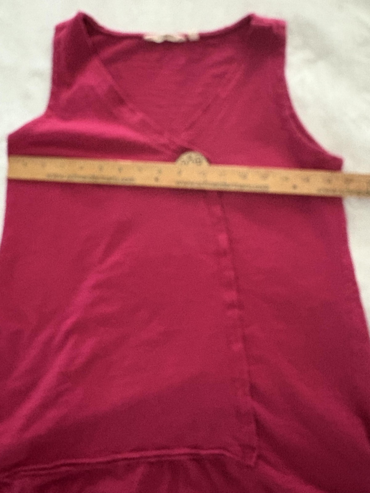Soft Surroundings Tank Top S Raspberry Asymmetrical Button Accent Beach Minimal