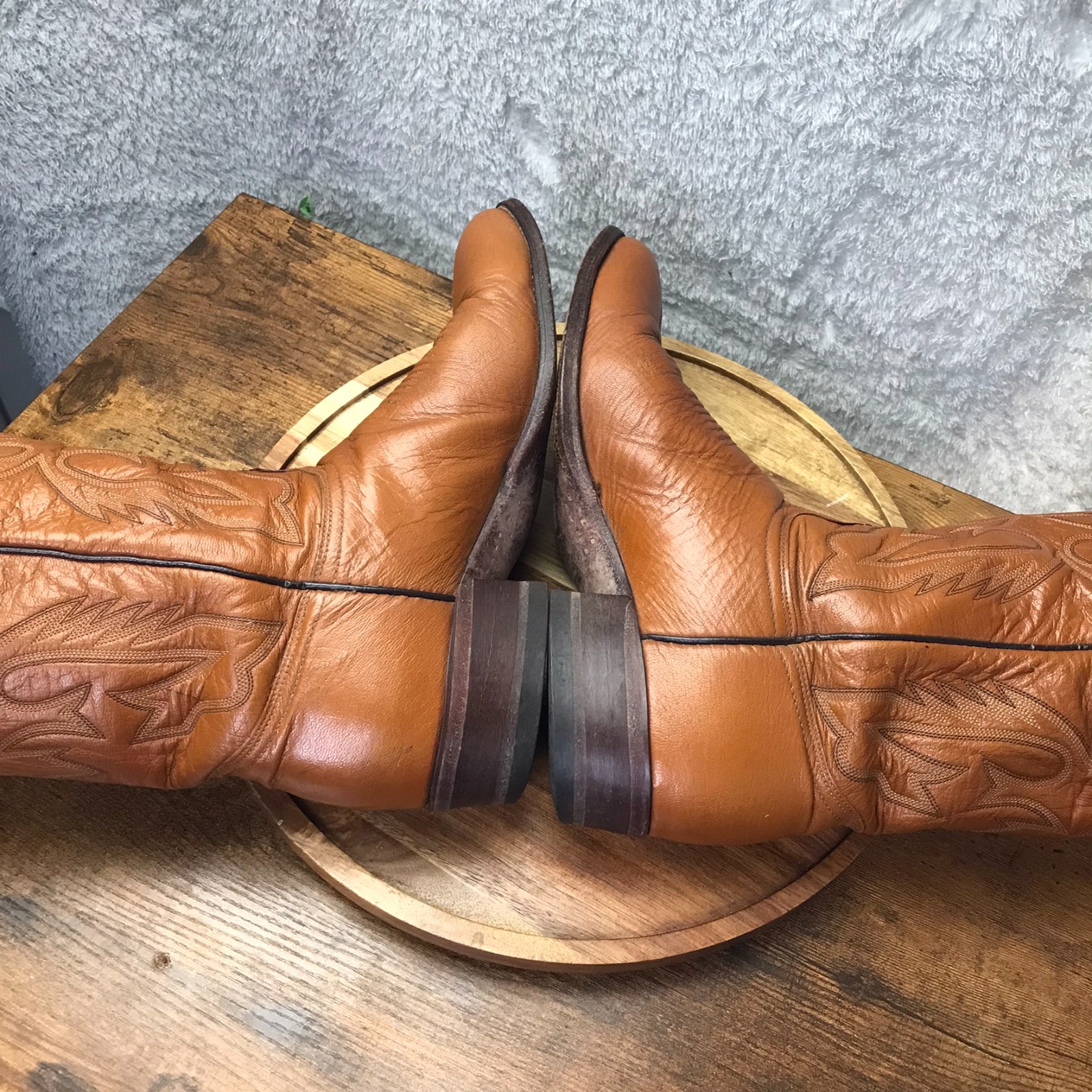 Drover J Chisholm Western Boots Mens 10.5D Brown Leather All American Made Rodeo