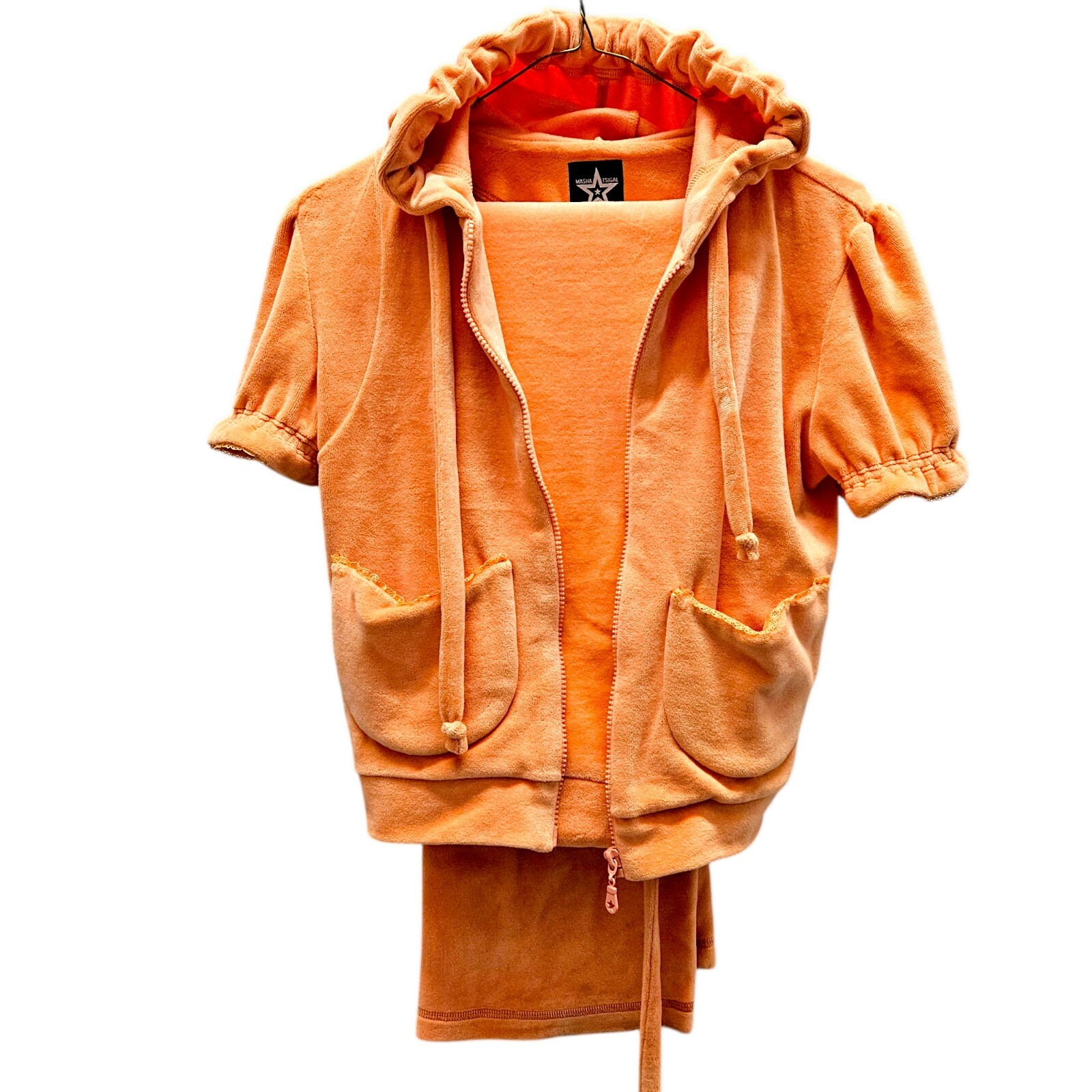 MASHA TSIGAL – Original Y2K Fleece Combo Set, Peach Orange, Size M (44-46)