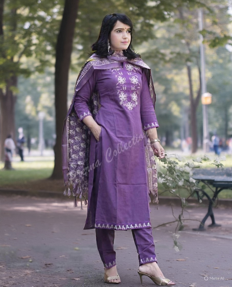 Purple Pakistani Salwar Kameez Ready Made Women Kurta Palazzo Designer Dupatta