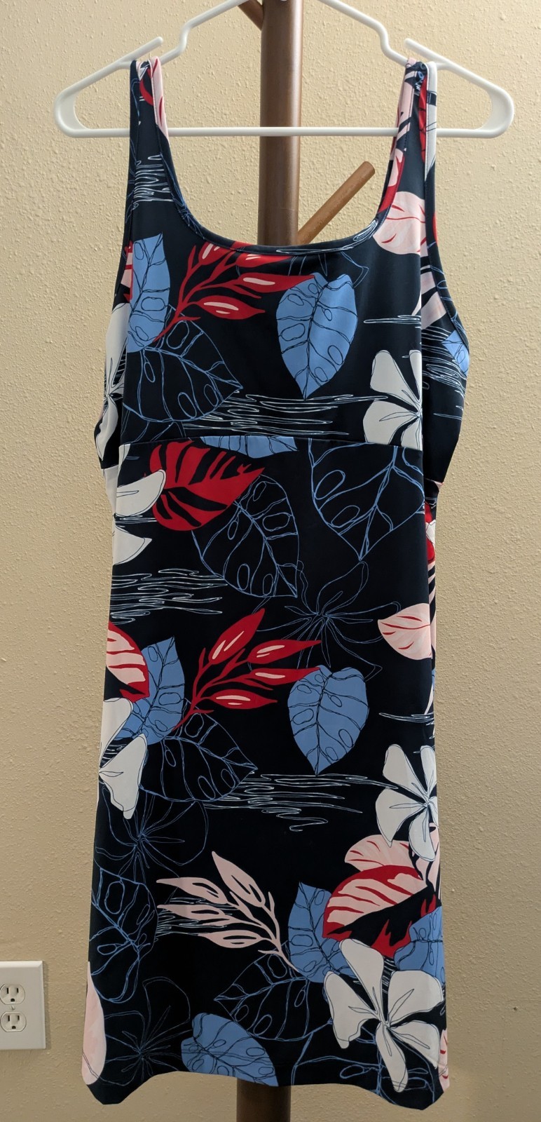 COLUMBIA Womens PFG UPF50 Tropical Blue Red Sleeveless Dress Size XLNew NWOT