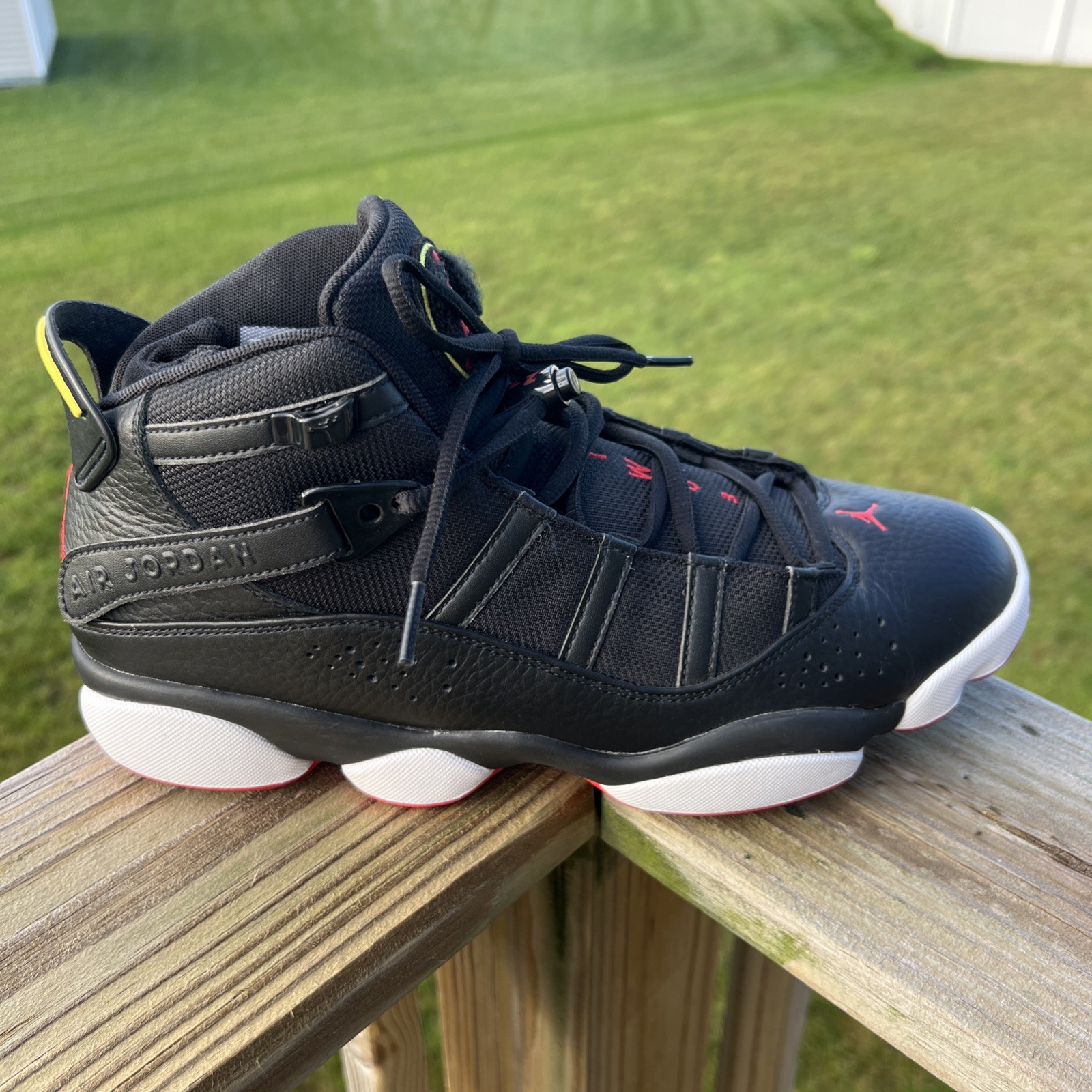 Air Jordan 6 Rings Shoes Black Red White 322992-063 Mens Size 10.5 No Box