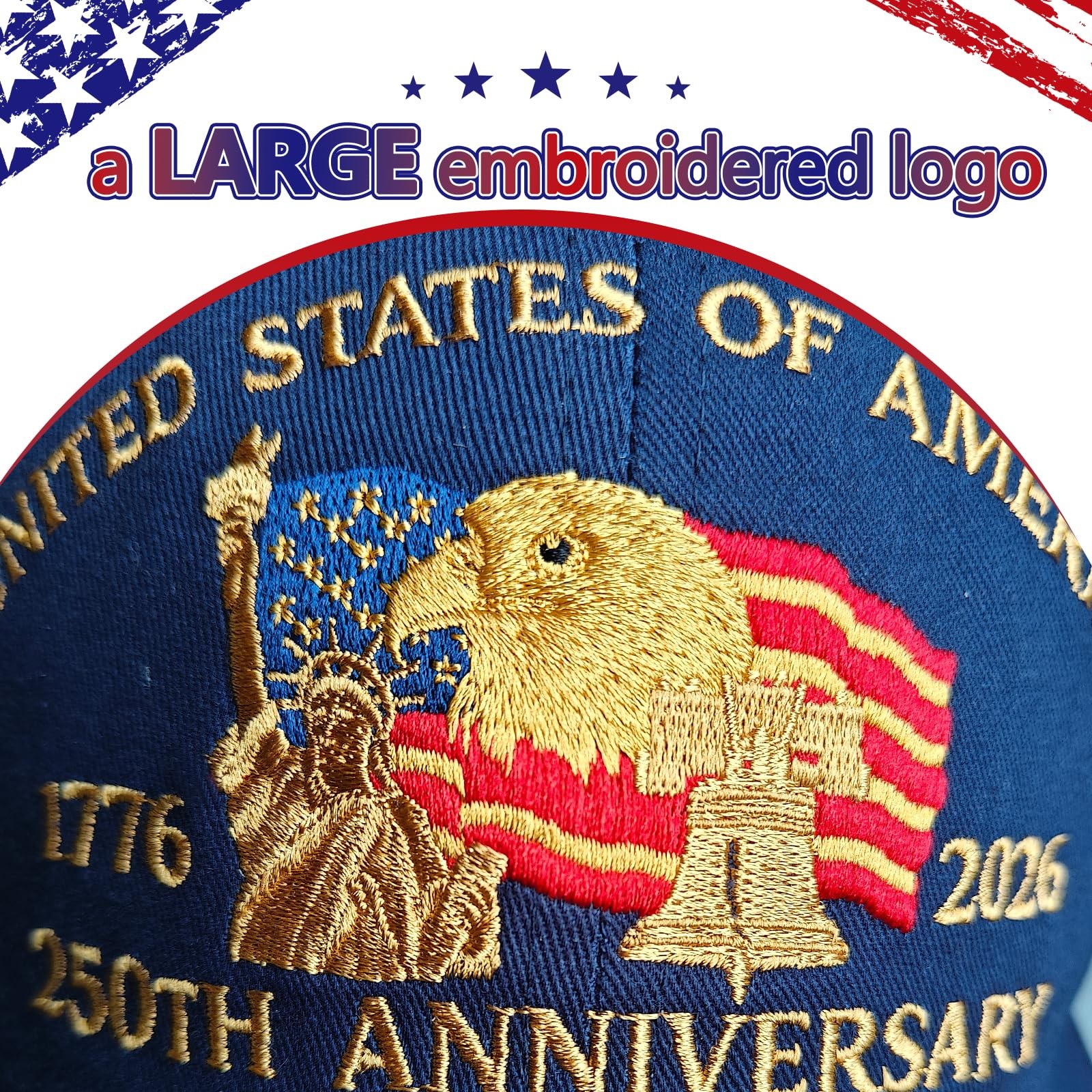Embroidered United States 250th Anniversary Hat – 250 Years Anniversary USA T…