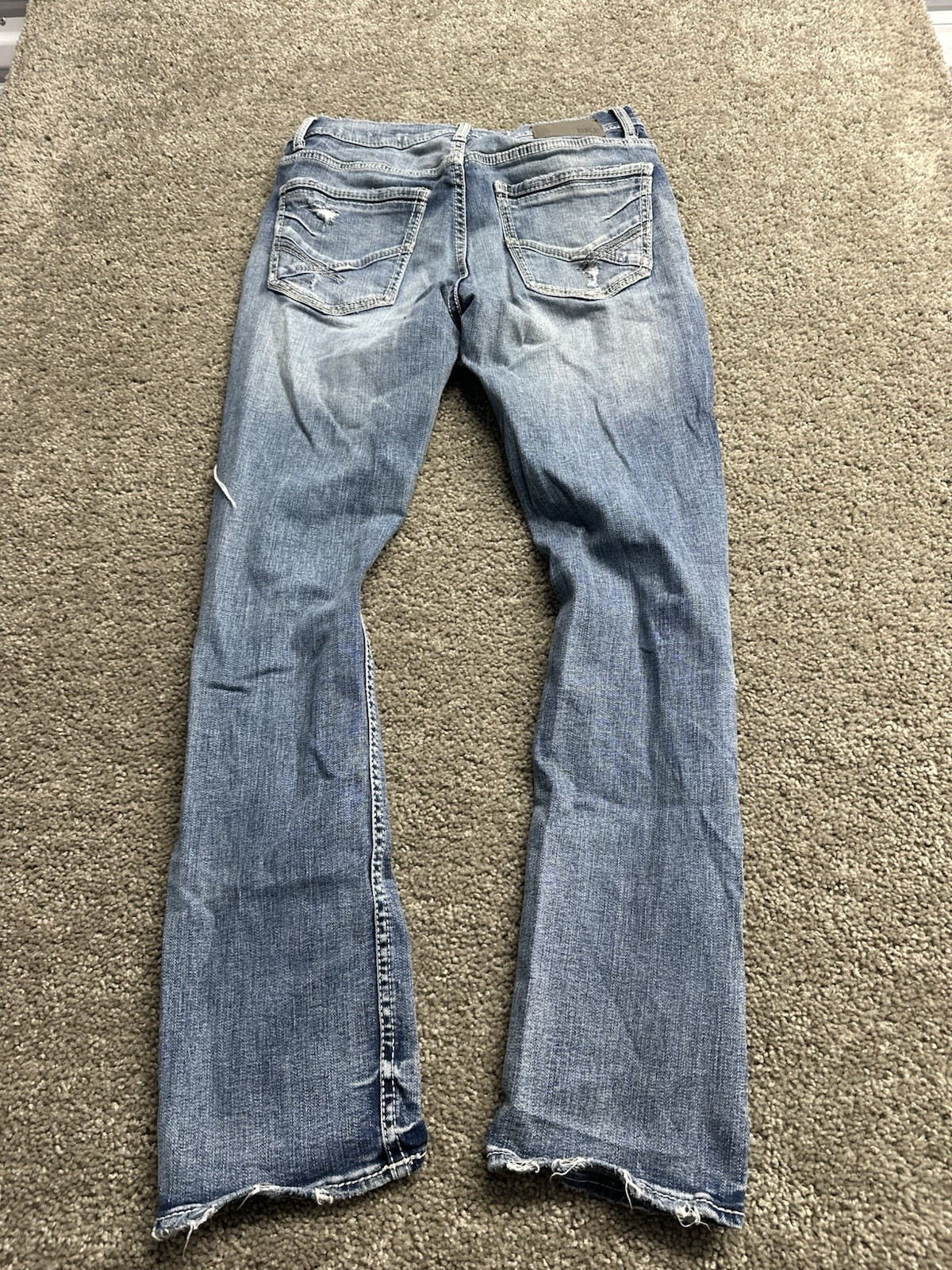 BKE Buckle Alec Straight Leg Jeans Men’s 31×32 Blue Stretch Denim Pants Distress