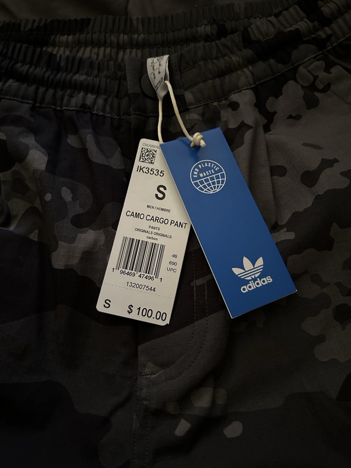 NWT Adidas Camo Cargo Pants Mens Small (30×30) IK3535