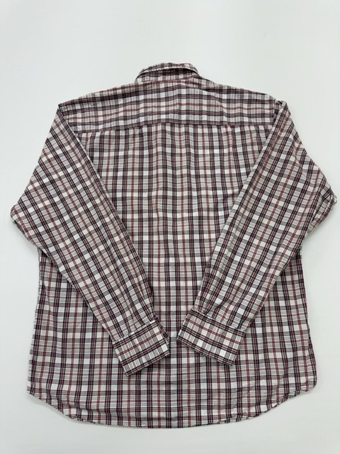 Estabished Men Red White Blue Plaid Button-Down Shirt XL Vintage Pocket