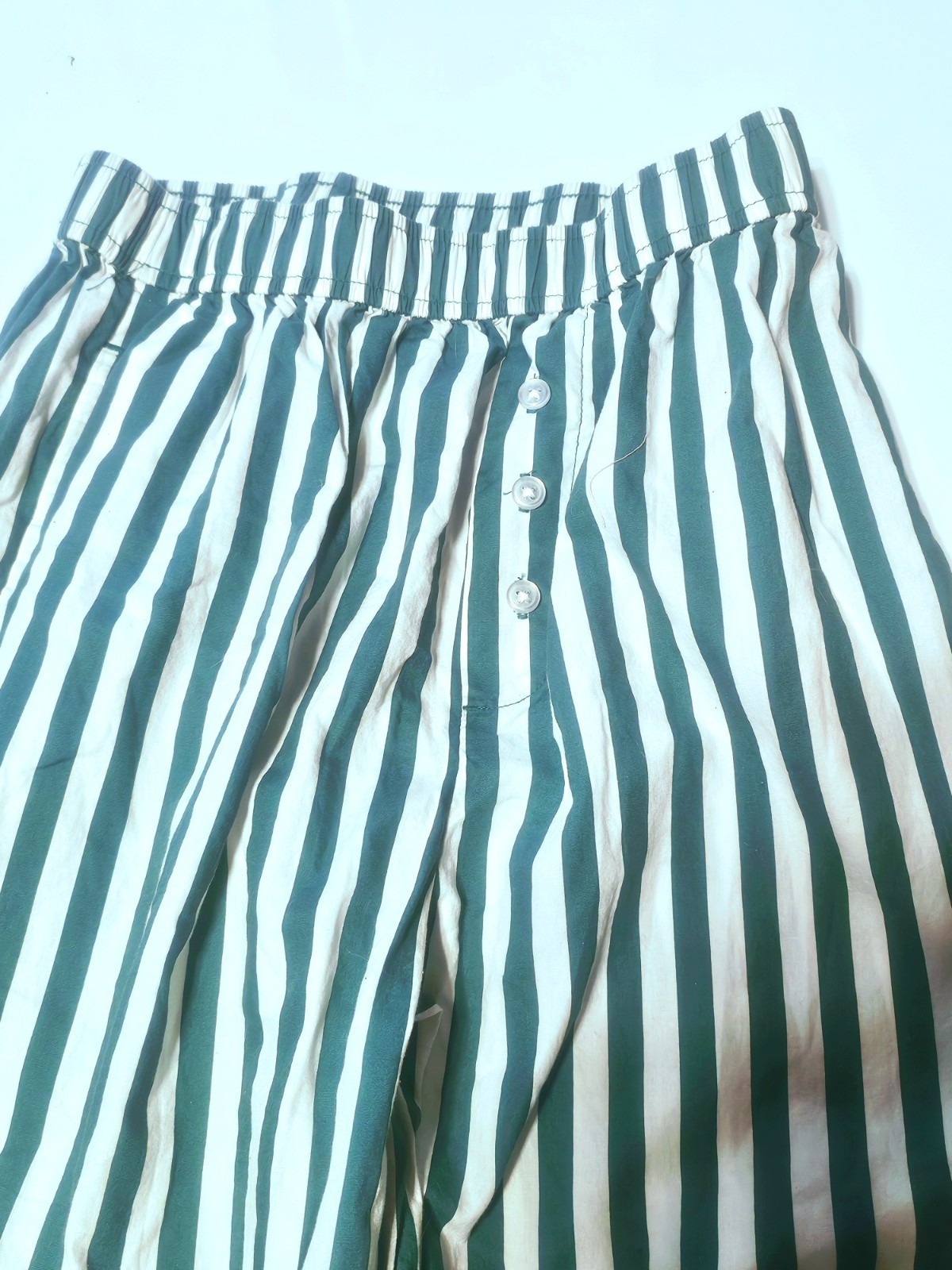 Grayson/Thieads Women’s XS Green/White Striped Button Front Lounge Pants