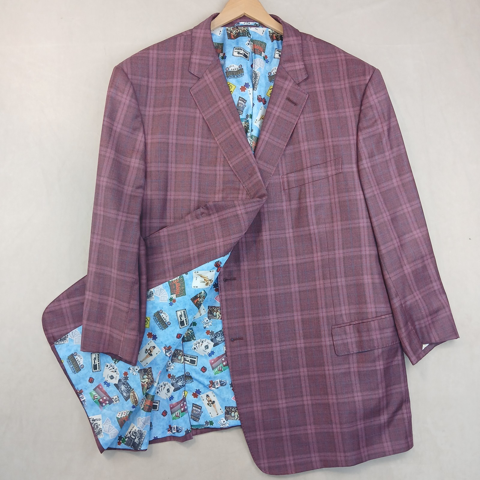 Balani Loro Piana Super 150’s 58R Mens Blazer FLAWS Sport Coat Plaid 29×35
