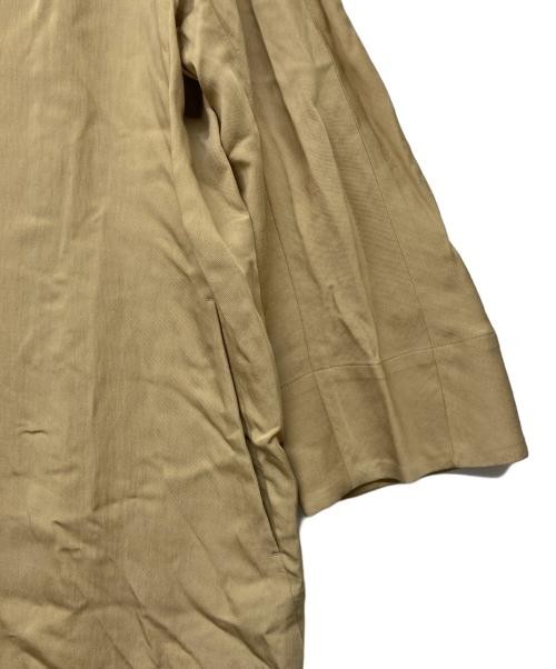 BALLSEY Rayon cotton belted collarless coat beige 11-08-92-08