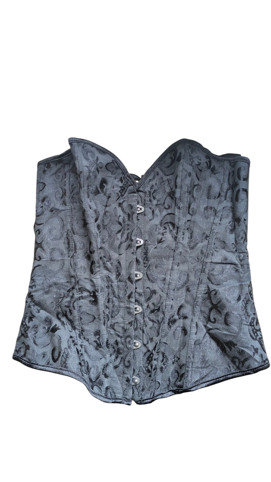Black jacquard corset adjustable can fit different sizes as it can be regulated